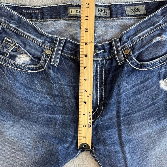 BKE Jeans Men’s 32R 32x30 Carter Bootleg Blue Stretch Med Wash Denim Cowboy - Picture 7 of 11